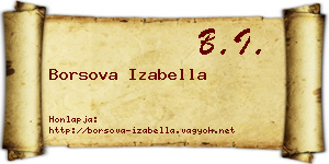Borsova Izabella névjegykártya